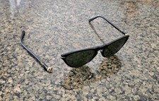 Persol Ratti Vintage Sunglasses BROKEN rare signature on lenses Black w/ Gold
