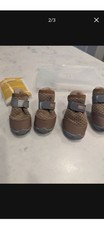 Small Dog Boots/Shoes Size S Brown/Gray Mesh Non-Slip Soles Set of 4