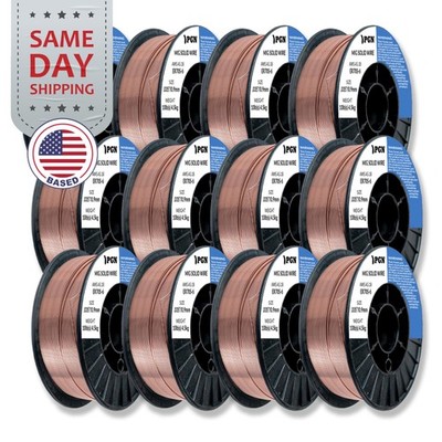 (12 x 10-Lb Spools) ER70S-6 .035'' (0.9 mm) Mild Steel MIG Welding Wire