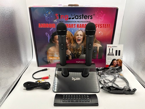 SingMasters SM-900 Pro Karaoke Machine w/ 2 Wireless Mics - READ