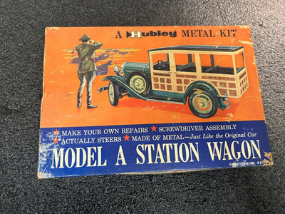 Vintage Hubley Metal Model Kit - Model A Station Wagon No. 4858 NEW OPEN BOX 
