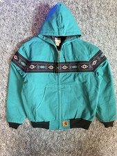 Vintage Carhartt Aztec Active Jacket J78 AQU Large AMAZING CONDITION