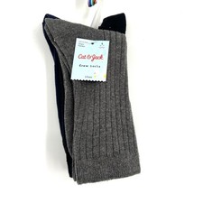 NEW Cat Jack 3pk uniform crew socks navy grey black classic cotton blend L 3-7