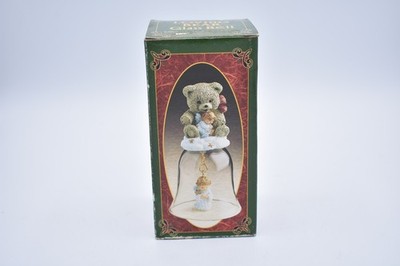 Ruth Morehead Glass Bell Bear Baby Angel Star Clapper 1997 Loving Bear New Box