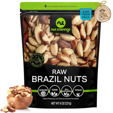- Raw Brazil Nuts, Unsalted, No Shell, Whole, 8Oz - 1 Pack Bulk Nuts Packed Fr
