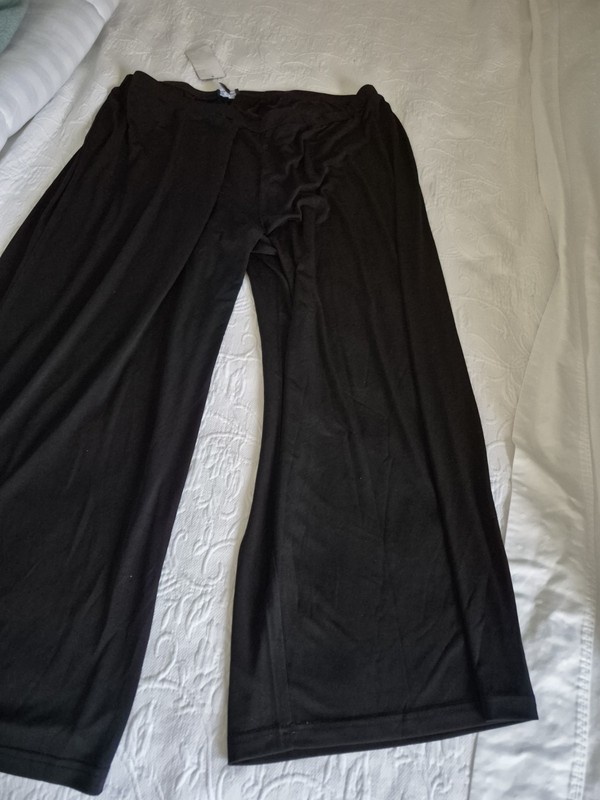 Ulla Popken Black Polyester Blend Pull On Pants Dress/Travel Sz 28/30 NWT