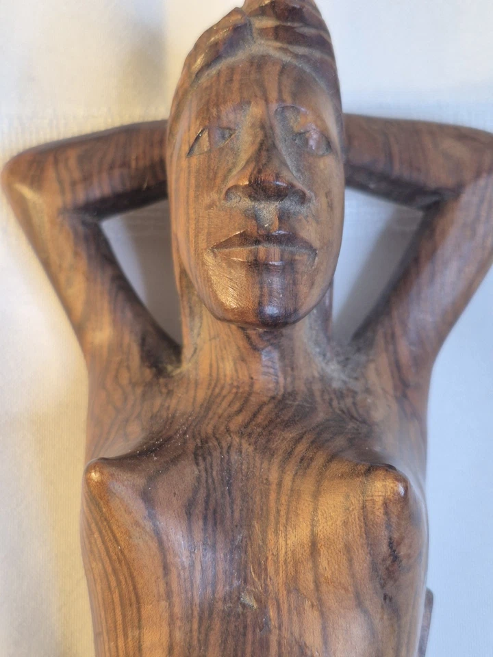 Hand Carved Wooden Nutcracker Nude Naked Lady Woman 12" Tall Mid Century Vintage - Image 3 of 4