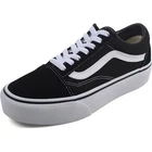 Vans  Womens Old Skool Platform Shoes | Black/White | Authentic New