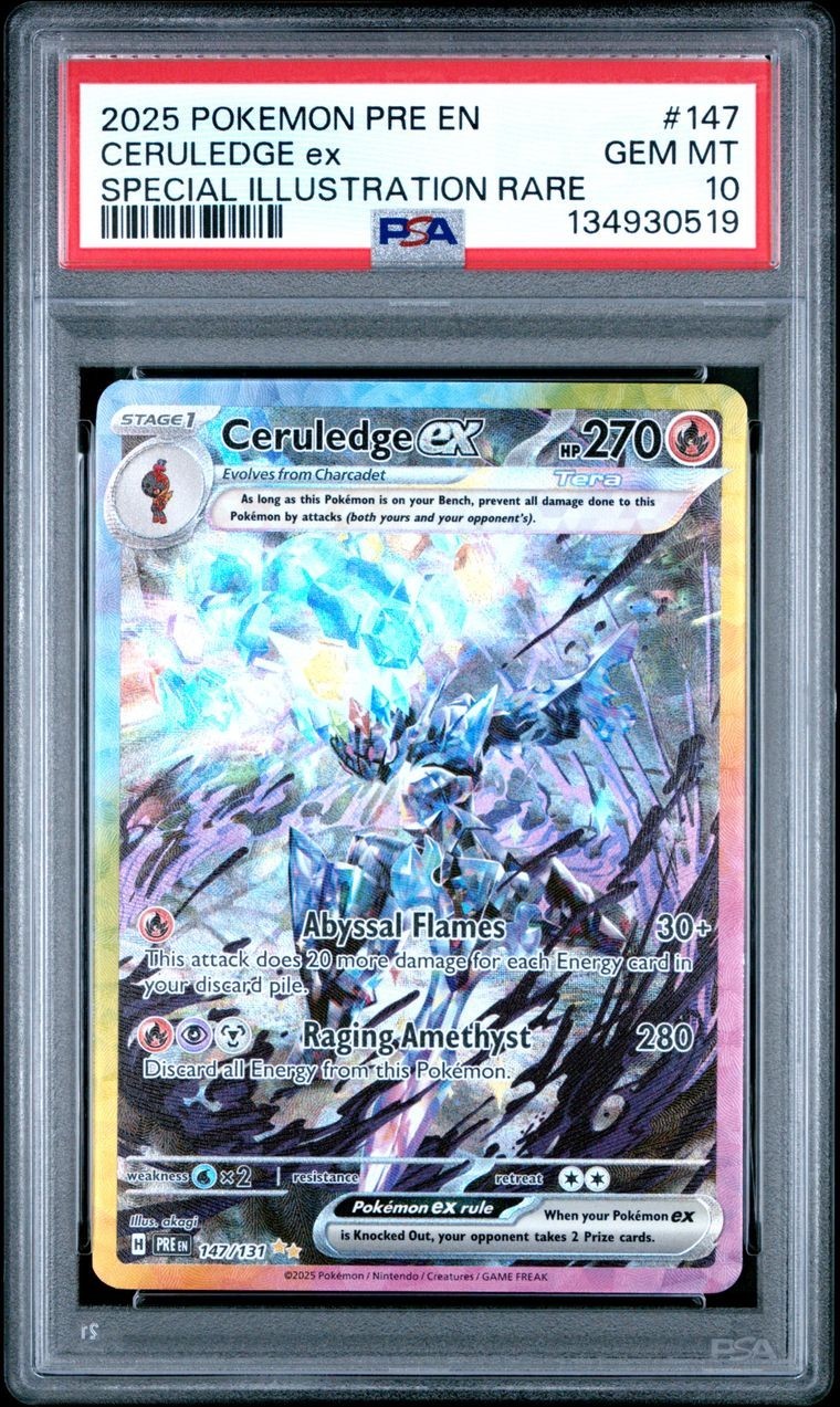 Pokemon Ceruledge ex Prismatic Evolutions Special Illustration Rare #147 PSA 10