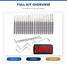 24PCS Car Door Lock Service Tool Kit Professional Repair Hand Tools Carry Case