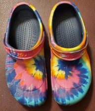 Crocs Bistro Slip-Resistant Tie Dyed Work Crocs, Mens size 10 Womens size 12, VG