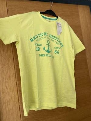 Neu Jungen Top 10-11-12ty Tshirt gelb neon maritim Anker Vertbaudet