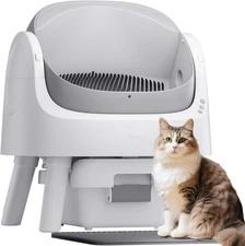 Open-Top Self Cleaning Cat Litter Box,  with Trash Bags and Litter Mat Included