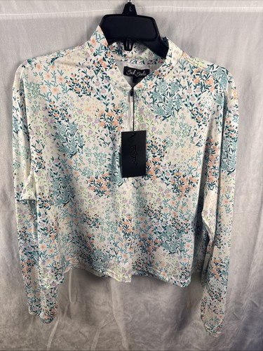 Bad Birdie 1/4-Reißverschluss Langarm UV "Frühling ist gesprungen" Größe Medium Einzelhandel 88 $
