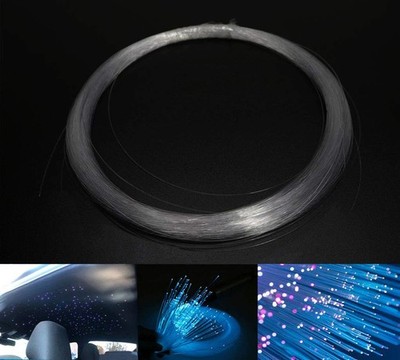 AZIMOM PMMA Plastic End Glow Fiber Optic Cable 0.02 in x 328 ft, transparent