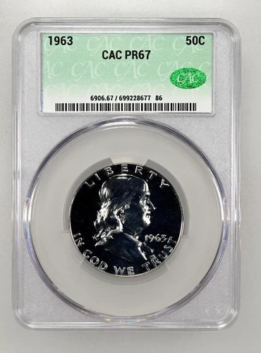 1963 Franklin Half Dollar Prof PR 67 CAC