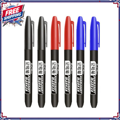 Marker Pens Black Blue Red Permanent Bold Smooth Writing Waterproof Art School