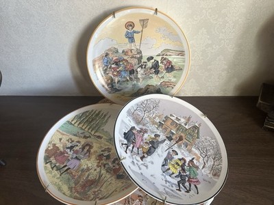 Emilie Robida illustrated Collectible Poole Pottery decorative porcelain plates 