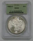 1880 S - Morgan Silver Dollar - PCGS MS 63 OGH