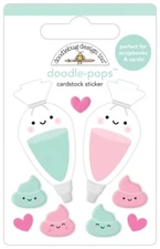 Doodlebug Doodle-Pop 3D Sticker Icing on the Cake Bags Faces Hearts Dollops
