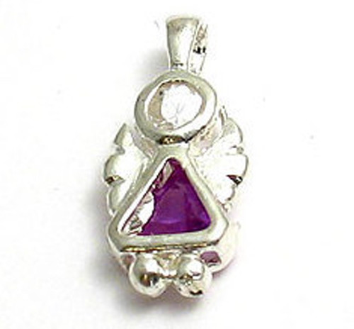 Dije colgante piedra de nacimiento circonial triángulo ángel de plata esterlina 925 (elige el mes) - Imagen 12 de 13