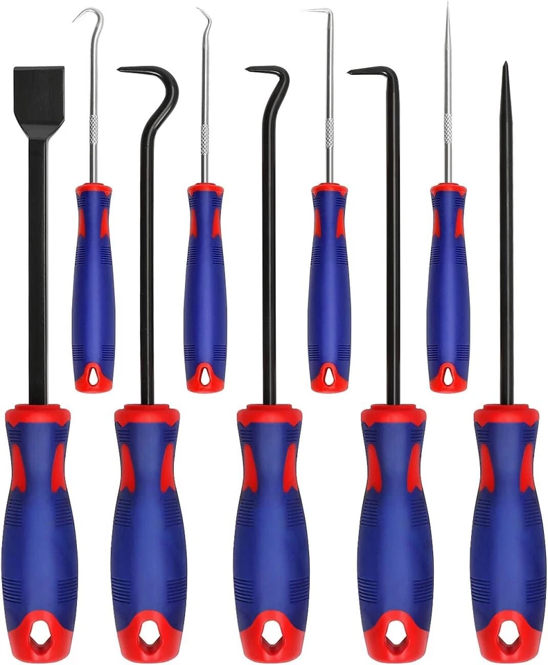 9-Piece Pick & Hook Set - Corrosion-Resistant Tools for Automotive Maintenance - Image 3 of 4