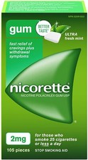 NICORETTE GUM 2mg. ULTRA FRESH MINT 105 pcs. Exp: 11/2025