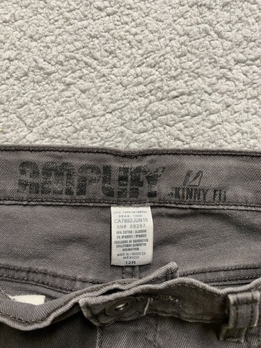 Amplify Jeans Girls 12R Gray Denim Skinny Fit Stretch Pockets Pants - Picture 5 of 8