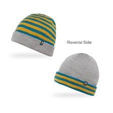 Sunday Afternoons Kids' Saturn Reversible Beanie, M/L 3-12yrs , Gold Stripe/Gray