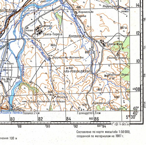 Russian Soviet Military Topographic Map - SALAMANCA (Spain)1:100K, 1990, REPRINT - Picture 3 of 4