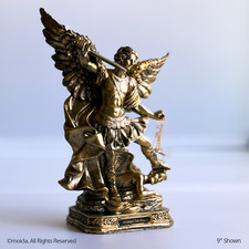 Estatua de resina San Miguel Arcángel - Figura Católica 9", Arcángel San Miguel