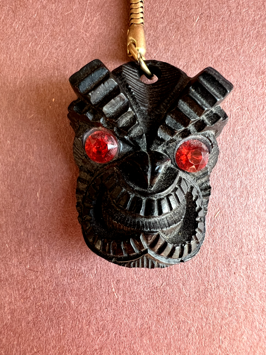 Vintage Coco Joe's Lava Tiki Family Red Eyed God Keychain Made in