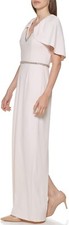 New Calvin Klein size 6 BLOSSOM Pink Cape Gown Embellished Exquisite Long Dress