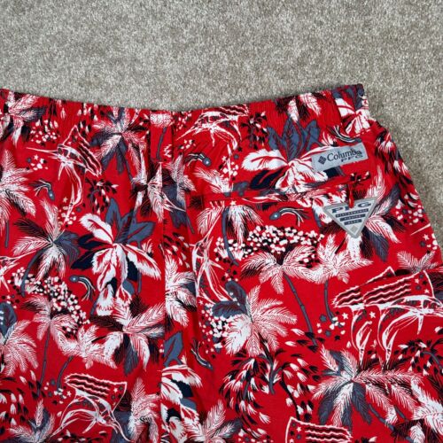 Columbia PFG Shorts Fishing AOP Mens Medium Red Lined + Pockets Omni Shade - Picture 7 of 8