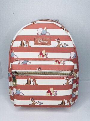 Loungefly Disney Best Friends Stripe Mini Backpack NWT