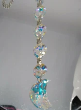 Handmade Suncatcher w/ Swarovski Crystal Clear AB 30mm Moon & Octagon; Prism