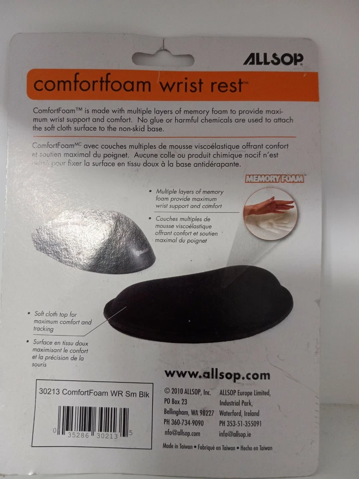 AllSOP Comfort Foam Wrist Rest With Memory Foam Black - Image 2 of 2