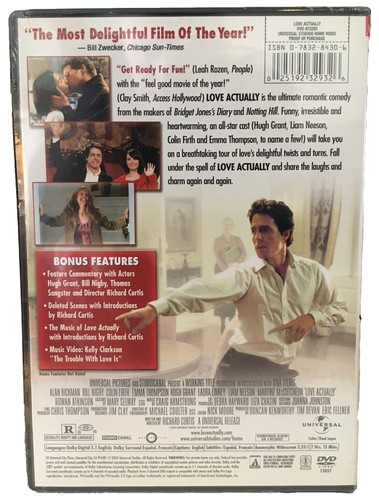Love Actually (DVD, 2003, WS) Hugh Grant! Liam Neeson! Colin Firth! New! Sealed! - Picture 2 of 2