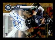 2020 Topps Chrome Rookie Autographs Gold Refractors #RAAN Austin Nola Auto /50