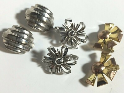 Earrings - 3 pair Vintage Clips:  Ibbth (925), Trifari, Monet