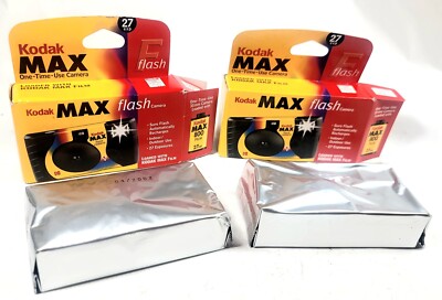 2 New Sealed Box Kodak Max Flash One Time Use Camera 27 Exposure Exp 04/2002 