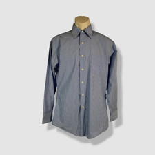 Van Heusen Men's Fitted Blue Striped Long Sleeve Dress Shirt 15 32/33