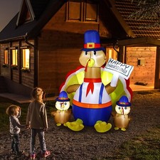 MVP BOY Thanksgiving Inflatable Turkey Decorations 5FT LED Lights Blow up Turkey