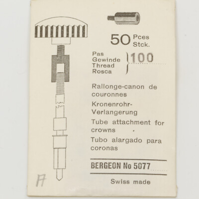 Kronenrohr Verlängerung Tube attachment for crowns Ø0,9 & Ø1 & Ø1,1 BERGEON 5077