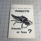 Insects Friends Or Foes? Vintage Leaflet Pamphlet