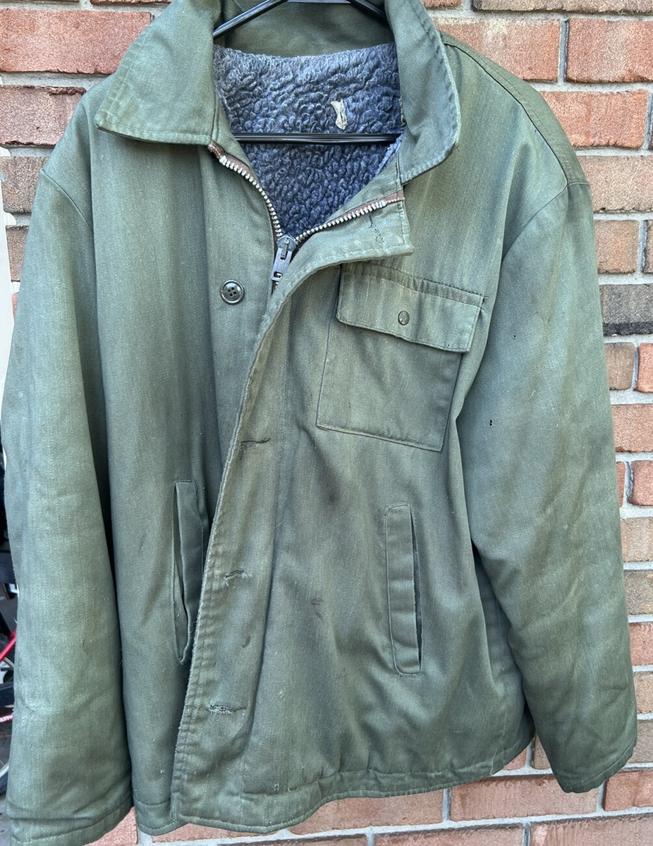 70s USA製 EMARジップ ミリタリージャケット SQUADRON Vintage US Army Military Man's Cold Weather Field Coat Large