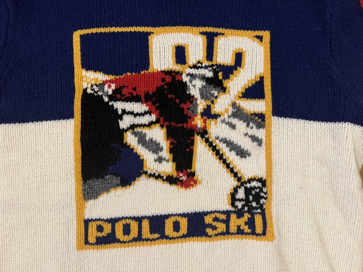 New XL Polo Ralph Lauren Wool Blend Suicide Ski Snow 92 Knit