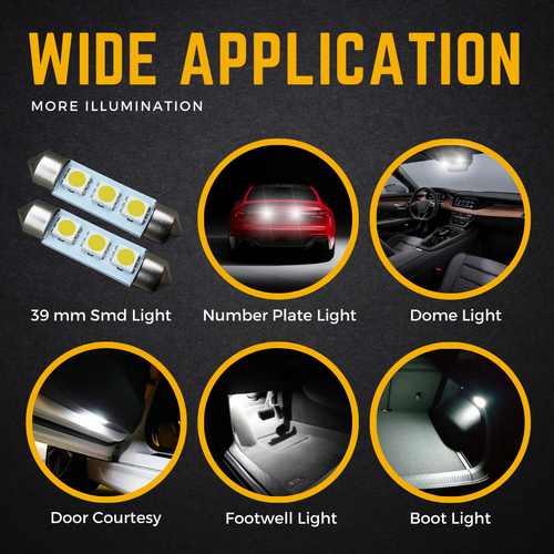 39mm led C5w Led 239 Festoon Bulb Smd Xenon White T4w 272 Canbus Light Bulbs 12v - Picture 4 of 73