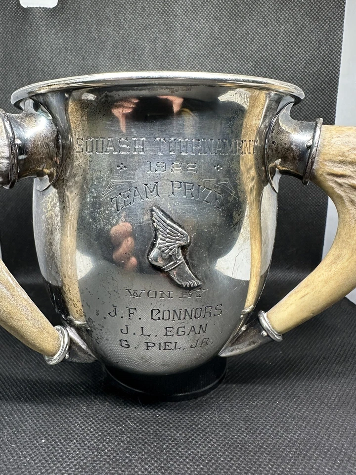 Trofeo de Squash Sterling Gorham .925 New York Athletic Club c.1922 único en su clase. Foto 4 de 4
