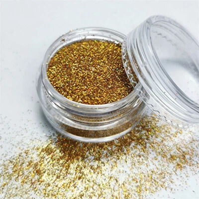 Feiner Holo Glitterstaub deep Gold Glitzer Puder 3,5g 0,2mm Nailart Sugar Nr.02